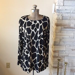 Nina Leonard Animal Print Top